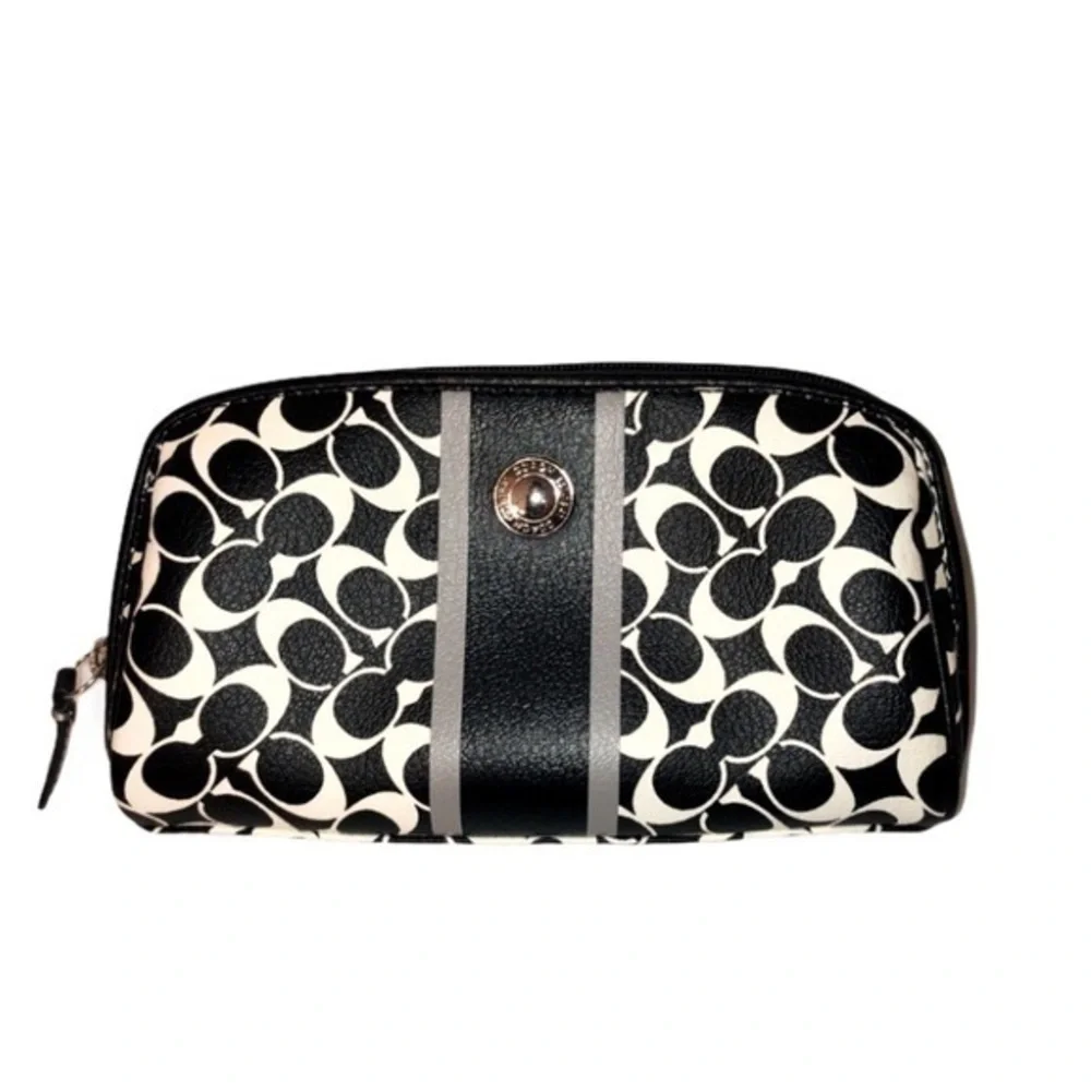 COACH y2k black white cosmetic makeup case